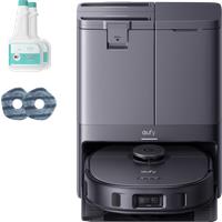 eufy X10 Pro Omni + 2 bottles of eufy Floor Cleaning Solution+2 Washable Vacuum Mop Cloths Black