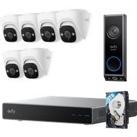eufy PoE NVR CCTV Security System E41 (6 PoE Cam E41 Kit) + Video Doorbell E340 (Wi-Fi Connection) + 2 TB HDD