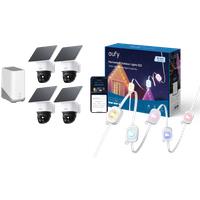 SoloCam S340 (4-Cam Pack) + HomeBase S380 + Outdoor Lights E22 (50ft with 30 lights)