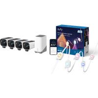 eufyCam S3 Pro 4-Cam Kit + 1 TB Hard Drive + Outdoor Lights E22 (50ft with 30 lights)
