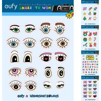eufy Robot Vacuum Stickers, Removable Adhesive Sticker, Decorate Your Robot Vacuum, For Christmas Party, 5 Sheets