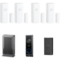 eufy Wi-Fi Module Adapter for eufy NVR PoE System+Entry Sensor( 4 pack)+Video Doorbell E340 + Battery Pack Black