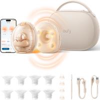 eufy Heated Massage Wearable Breast Pump S2 Pro, HeatFlow, Double-Sealed Flange, Nipple Light, DIY Rhythm, Full Milk & Leak Alert, Wireless Charging Case, 7-Day Battery, App Control, 300mmHg Suction