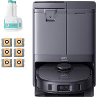 eufy X10 Pro Omni with 6 Extra Dust Bags and 2 Floor Cleaners Black