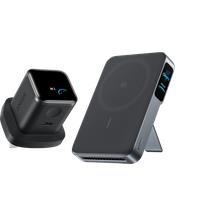 Anker Nano Charger (45W, Smart Display) and Anker MagGo 2 Pro Black Stone