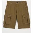 Mens Cotton Linen Cargo Shorts