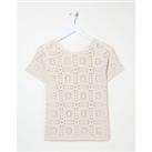 Patchwork Crochet Short Sleeve T-Shirt