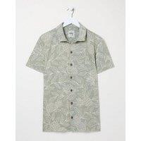Mens Truro Leaf Print Jersey Shirt