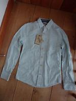 FAT FACE MENTHOL GREEN WHITE CLASSIC STRIPE COTTON SHIRT XS MEN TEEN BNWT