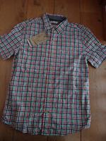 FAT FACE FORBURY GINGHAM CHECKED SHIRT XS MEN TEEN RED GREEN NAVY SHORT SLEEVED