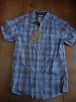 FAT FACE ALLOBY GINGHAM CHECKED SHIRT XS MEN TEEN BNWT BLUE GREY SHORT SLEEVED