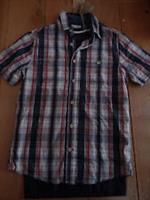 FAT FACE CINDER CHECK SHIRT WITH T SHIRT COTTON XS MEN TEEN NAVY BLUE RED WHITE