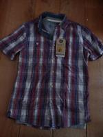 FAT FACE CINDER CHECK SHIRT WITH T SHIRT COTTON XS MEN TEEN BLUE PURPLE WHITE