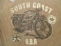FAT FACE COAST TO COAST MOTORBIKE KHAKI GREEN TEE T SHIRT XS MEN TEEN BNWT