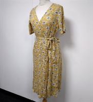 Fat Face Clothing Size UK 8 Yellow Crinkle Floral Wrap Dress New w/Tag RRP £55 - 8 Regular