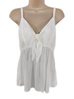 BNWT WOMENS FAT FACE UK 8 IVORY TILDA CAMI STRAPPY FLARE SUMMER VEST RRP £27.50