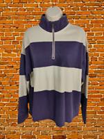 BNWT WOMENS FAT FACE UK 10 PURPLE 1/4 ZIP CASUAL RUGBY JUMPER SWEATER PULL OVER
