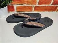 NEW MENS FAT FACE HARRIS FLIP FLOP UK 10 EU 44 NAVY RED TEXTILE SLIP ON SANDALS