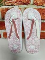 NEW WOMENS FAT FACE UK 5 EU 38 PINK KNIT GEO PRINT FLIP FLOPS BEACH POOL SANDALS