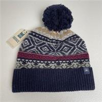 New Fat Face Beanie Hat Bobble Fair Isle Surf Swim Walk Hike Trek Warm Travel