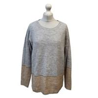 Fat Face Grey & Beige Round Neck Jumper UK Women's Size 14 L110 BNWT - 14 Regular