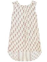 EX - Fat Face Ivory Peacock Print Button Back Top Size 14 RRP £42 - 14 Regular