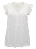 Fat Face Modal Blend Luna Frill Sleeve Top Size 8