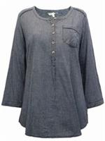 Fat Face Pure Cotton Mini Check Henley Top Size 12 - 12 Regular