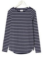 Fat Face Breton Stripe Curved Hem Top Size 8 - 8 Regular