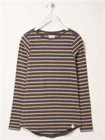 Fat Face Charcoal Cotton Rich Breton Stripe T-Shirt Size 12 - 12 Regular