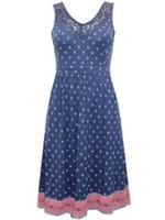 Fat Face Border Print Tie Waist Dress Size 8 - 8 Regular