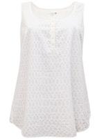 Fat Face Pure Cotton Sleeveless Broderie Top Size 12 - 12 Regular