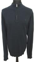 Fat Face Braunton Half Neck Long Sleeve Navy Cotton Wool Fine Knit Jumper 4XL - 4XL Big & Tall