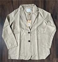 Fatface Womens Linen Blazer Workwear, Beige - Size 10 - 10 Regular
