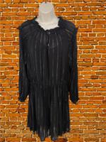 BNWT WOMENS FATFACE SIZE UK 10 BLACK SHEER TIE OVERLAY KNEE LENGTH DRESS RRP &pound;69