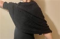 FatFace Navy Chunky Knit Shawl Wrap Poncho Tassel One Size NWOT