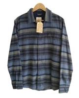 Fat Face Mens Long Sleeve Size Large Huckstepper Strip Shirt Charcoal Brand New - L Regular
