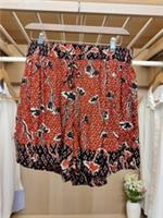 BNWT FAT FACE SHORTS SIZE UK 12 RED FLIPPY FLOWER PRINT BEACH WOMENS RRP &pound;32