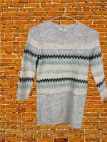 BNWT GIRLS FAT FACE YOUNG CREW KIDS AGE 6-7YRS GREY WINTER FAIRISLE JUMPER DRESS