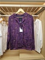 BNWT FatFace Womens Purple Floral Pyjama Shirt Nightwear Top UK 10 EcoVero - 10 Regular
