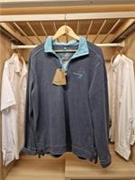 BNWT Fat Face Mens Airlie 1/4 Zip Sweatshirt Blue Indigo 100% Cotton Size S Top - S Regular