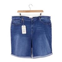 Fat Face Womens Blue Bisley Denim Bermuda Shorts Size 22 Reg New With Tags - 22 Regular