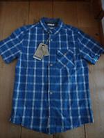 FAT FACE BLUE WHITE TELFORD CHECKED SHIRT XS MEN TEEN SHORT SLEEVED