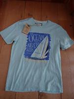 FAT FACE WATERCOLOUR BOAT YACHT AQUA TEE T SHIRT COTTON XS MEN TEEN BNWT