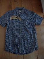 FAT FACE ELBURY REVERSE PRINT SHIRT XS MEN TEEN BNWT FLOWER CIRCLES WASHED NAVY