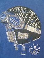 FAT FACE RIDING FREE PACIFIC BLUE HELMET TEE T SHIRT COTTON XS MEN TEEN BNWT