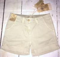 FAT FACE Girls Adjustable Shorts Beige Vintage Wash Turn Ups 4 Pocket 6 Yrs £21