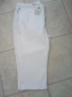 BNWT WHITE CROPPED JEANS HAMBLE CAPRI WITH STRETCH BY FAT FACE WOMEN SIZE 24 S - 24 Plus