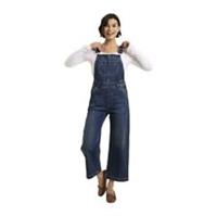 Fat Face Clayton Dungarees Indigo Blue Denim Cropped Wide Leg - Women's Size 8R - 8 Regular