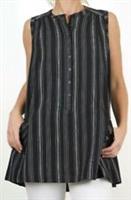 FAT FACE AMELIA LONGLINE STRIPED Linen blend oversized top SIZE 12 - 12 Regular